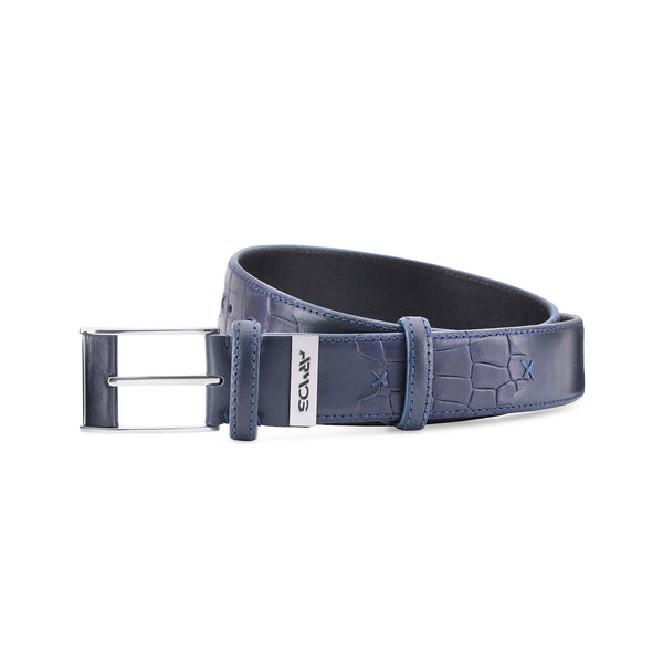 Belt with crocodile inserts