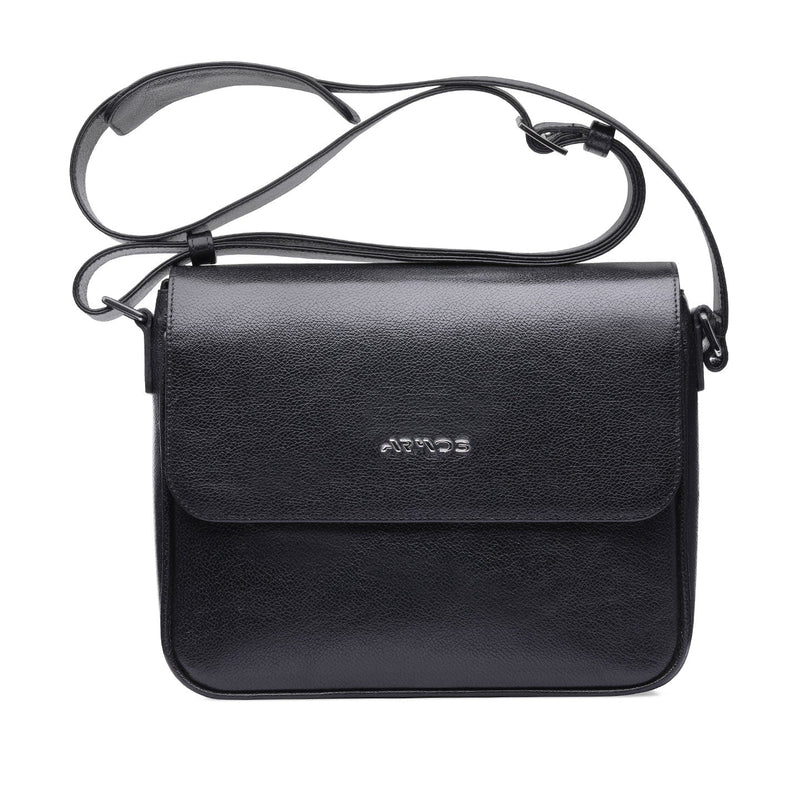 Black leather bag