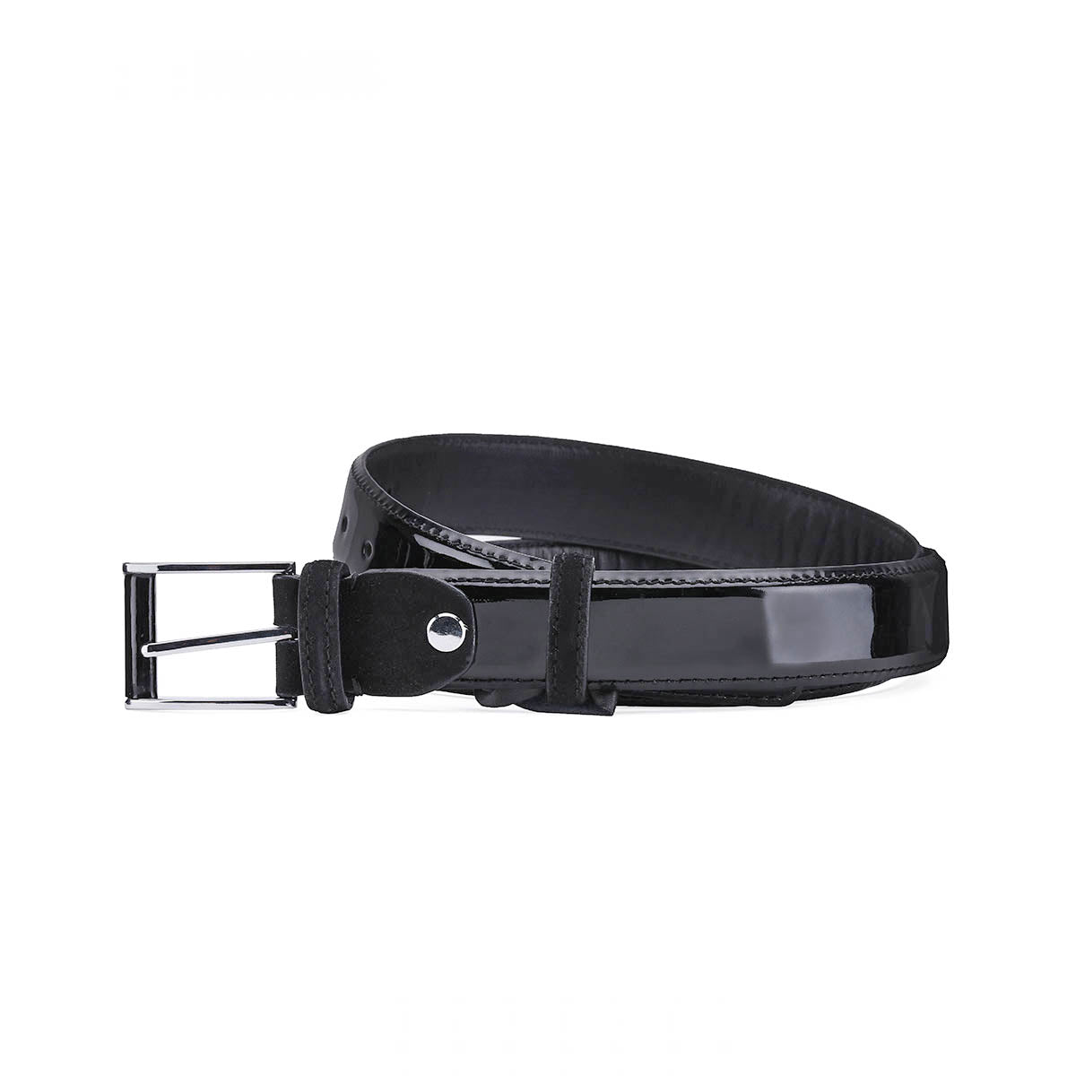 Lacquered leather belt