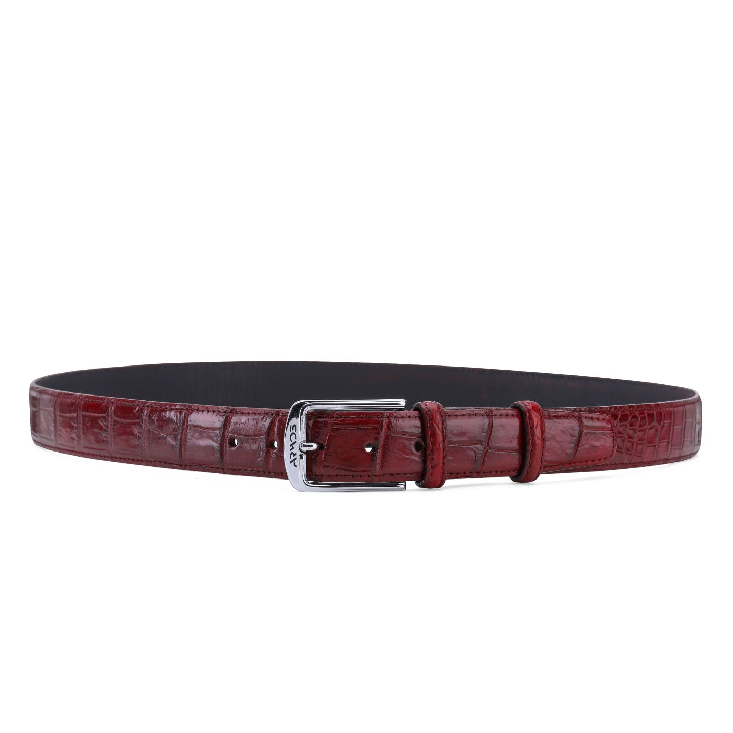 Burgundy leather belt