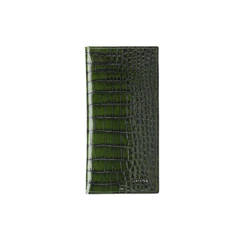 Green croc-printed wallet