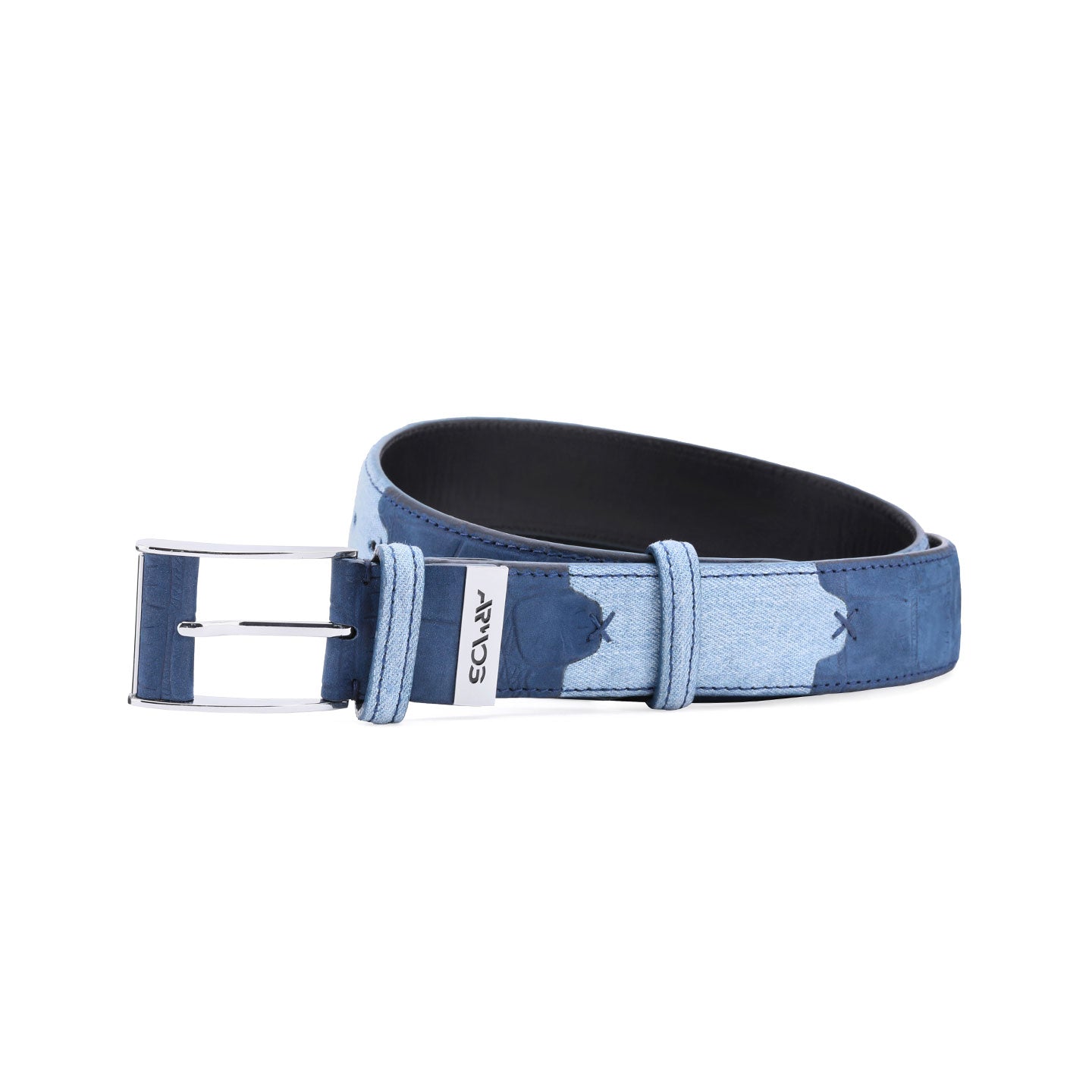 Denim and leather belt