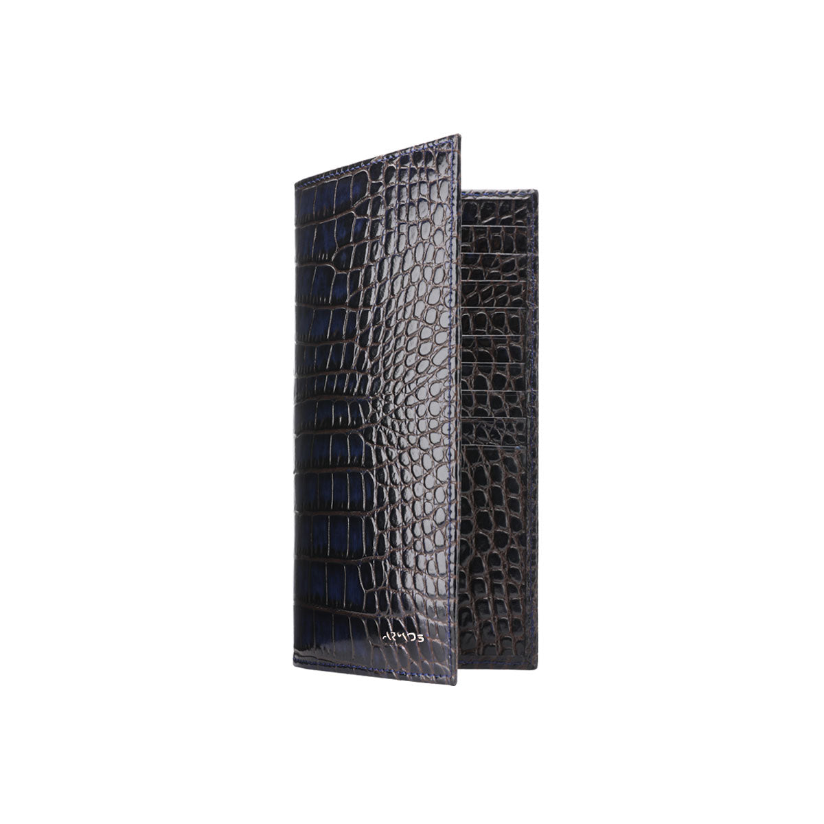 Dark gray croc-printed wallet