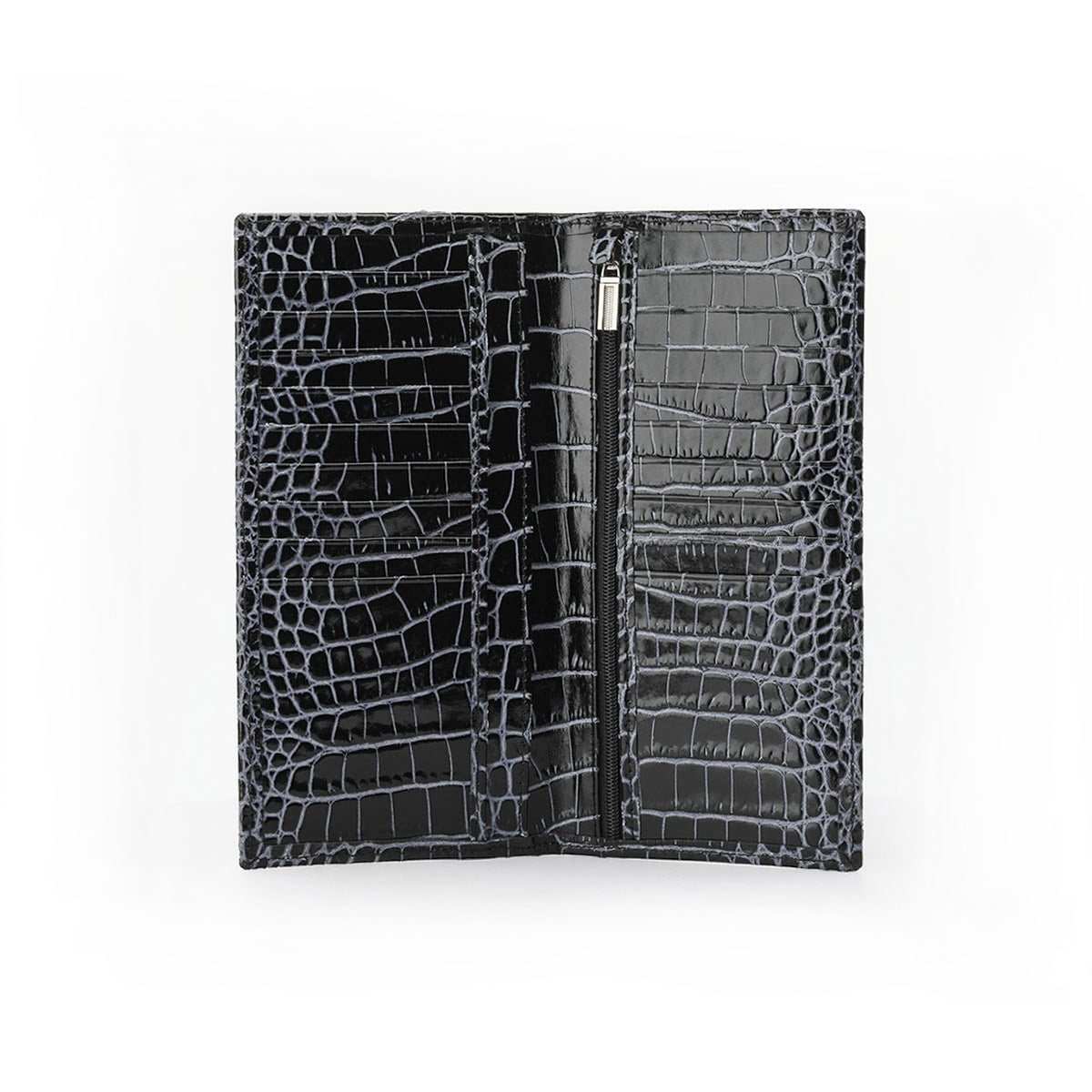 Black croc-printed wallet