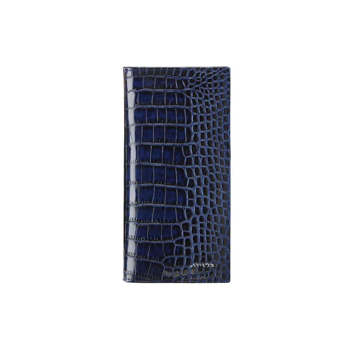 Navy croc-printed wallet