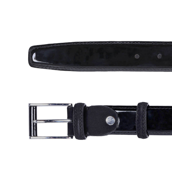 Lacquered leather belt