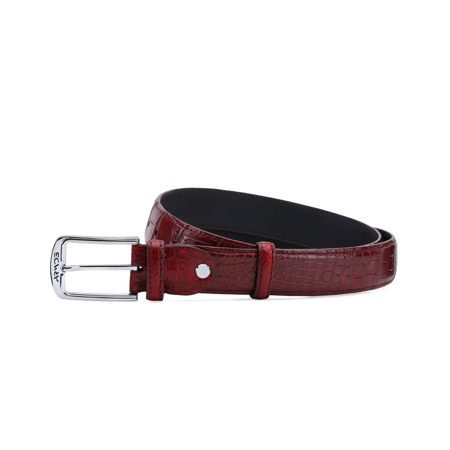 Burgundy leather belt