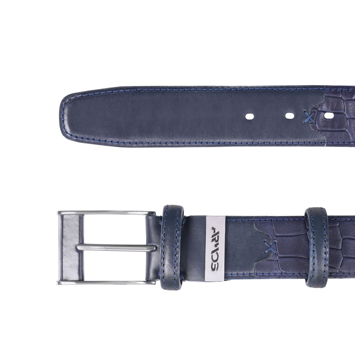 Belt with crocodile inserts