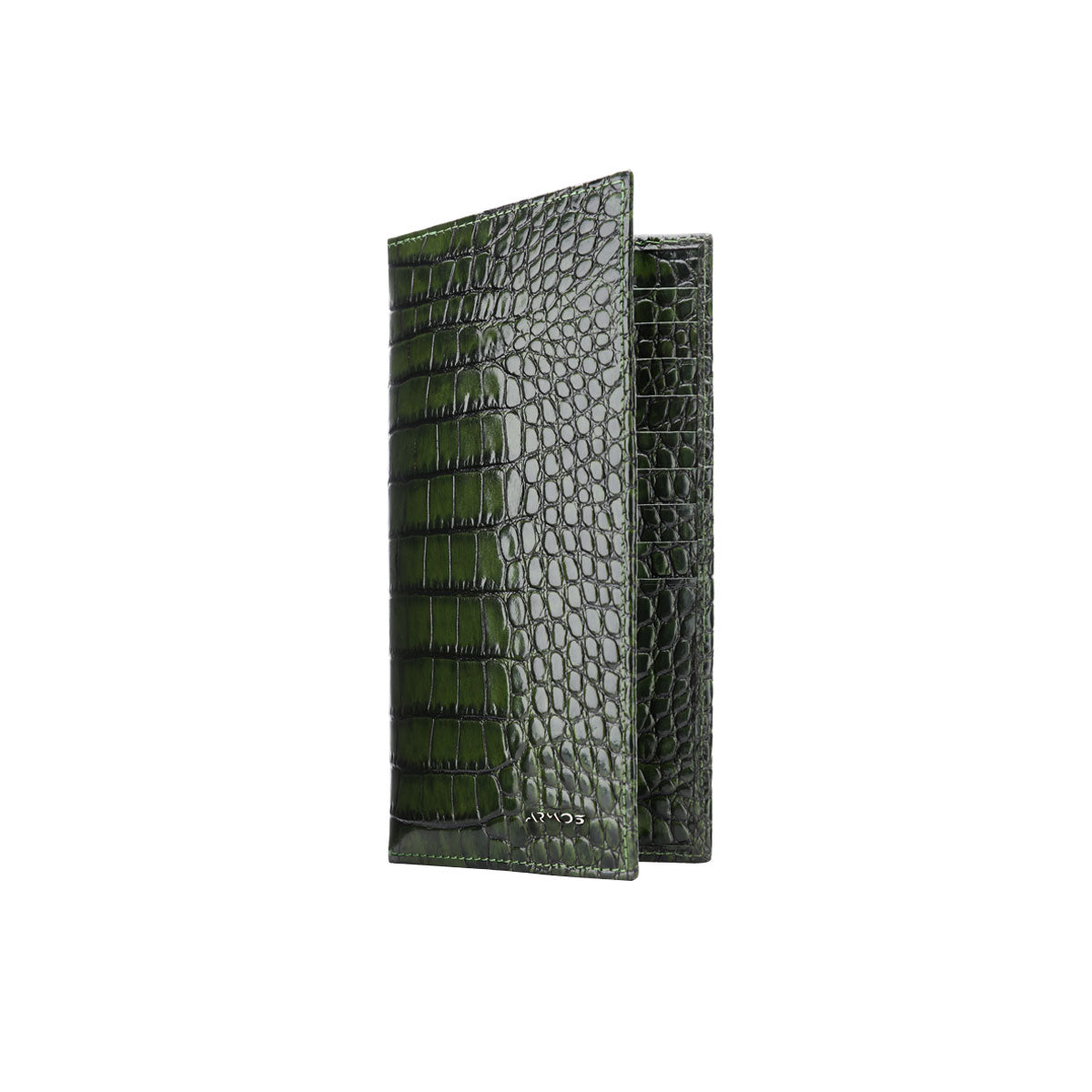 Green croc-printed wallet