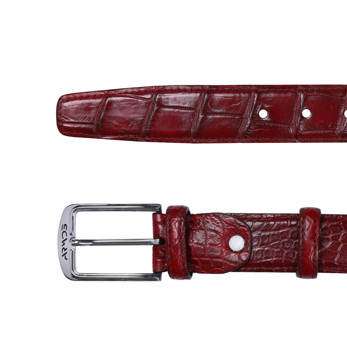 Burgundy leather belt