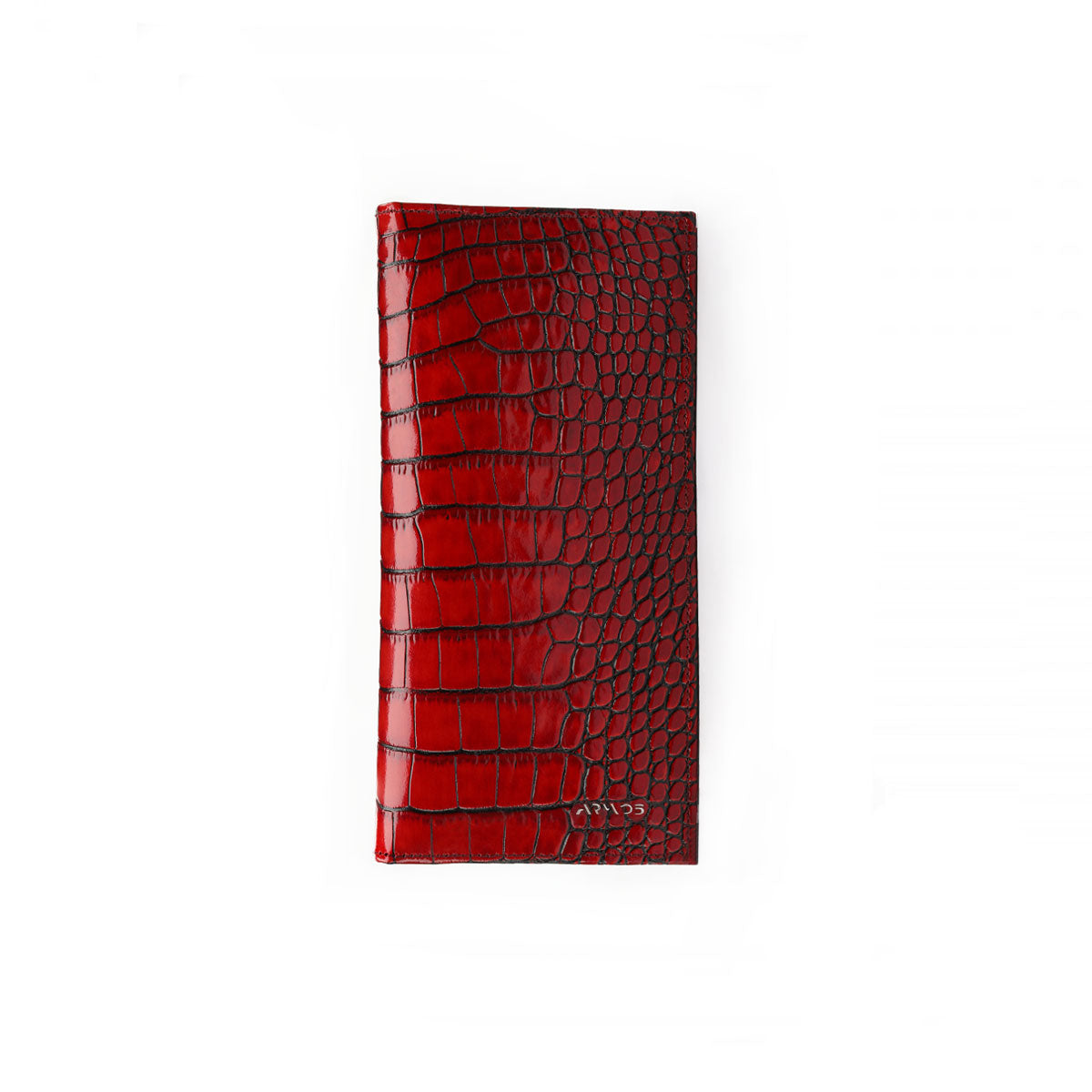 Red croc-printed wallet