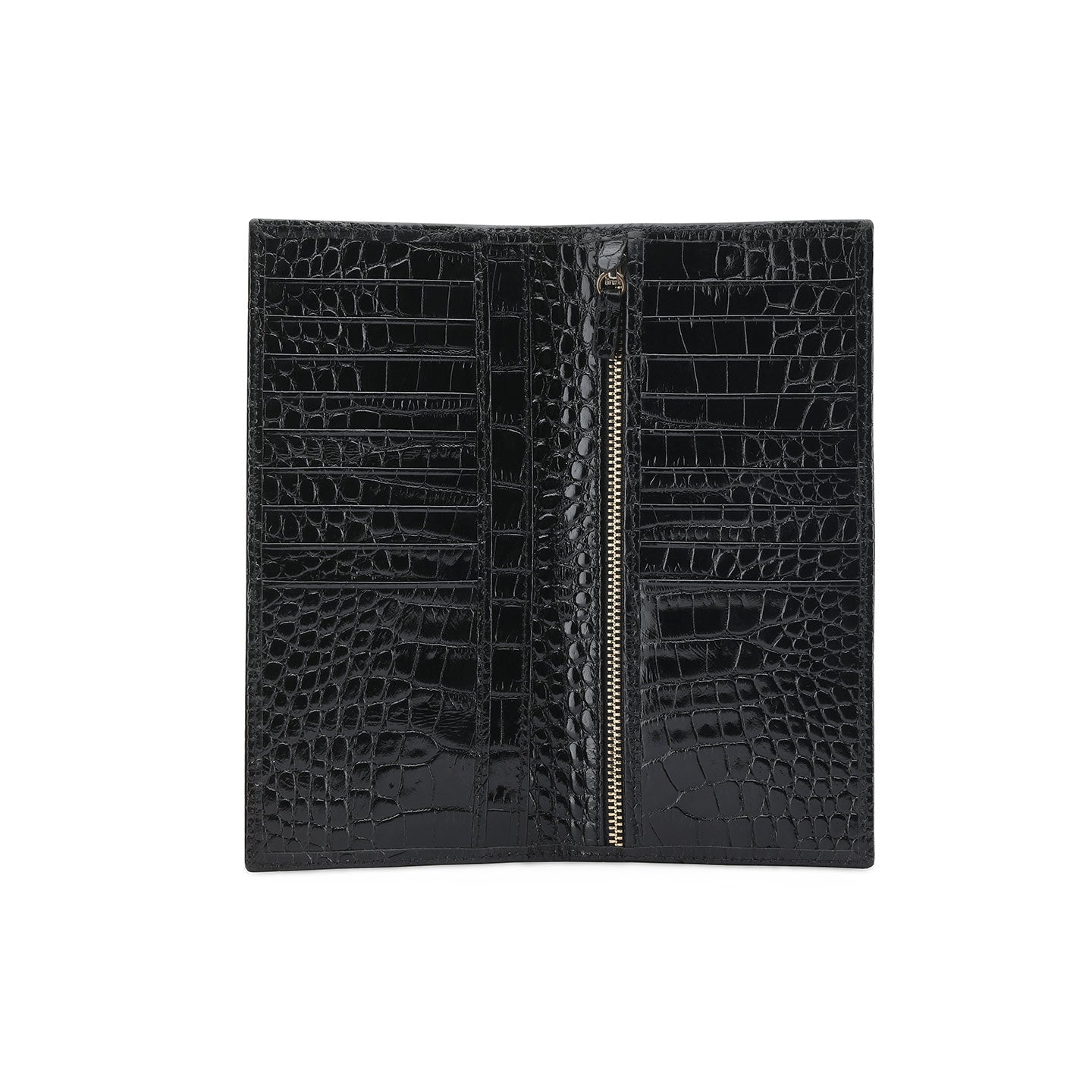 Black croc-printed wallet