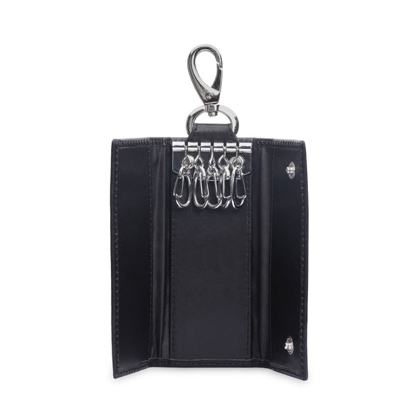 Black leather key holder