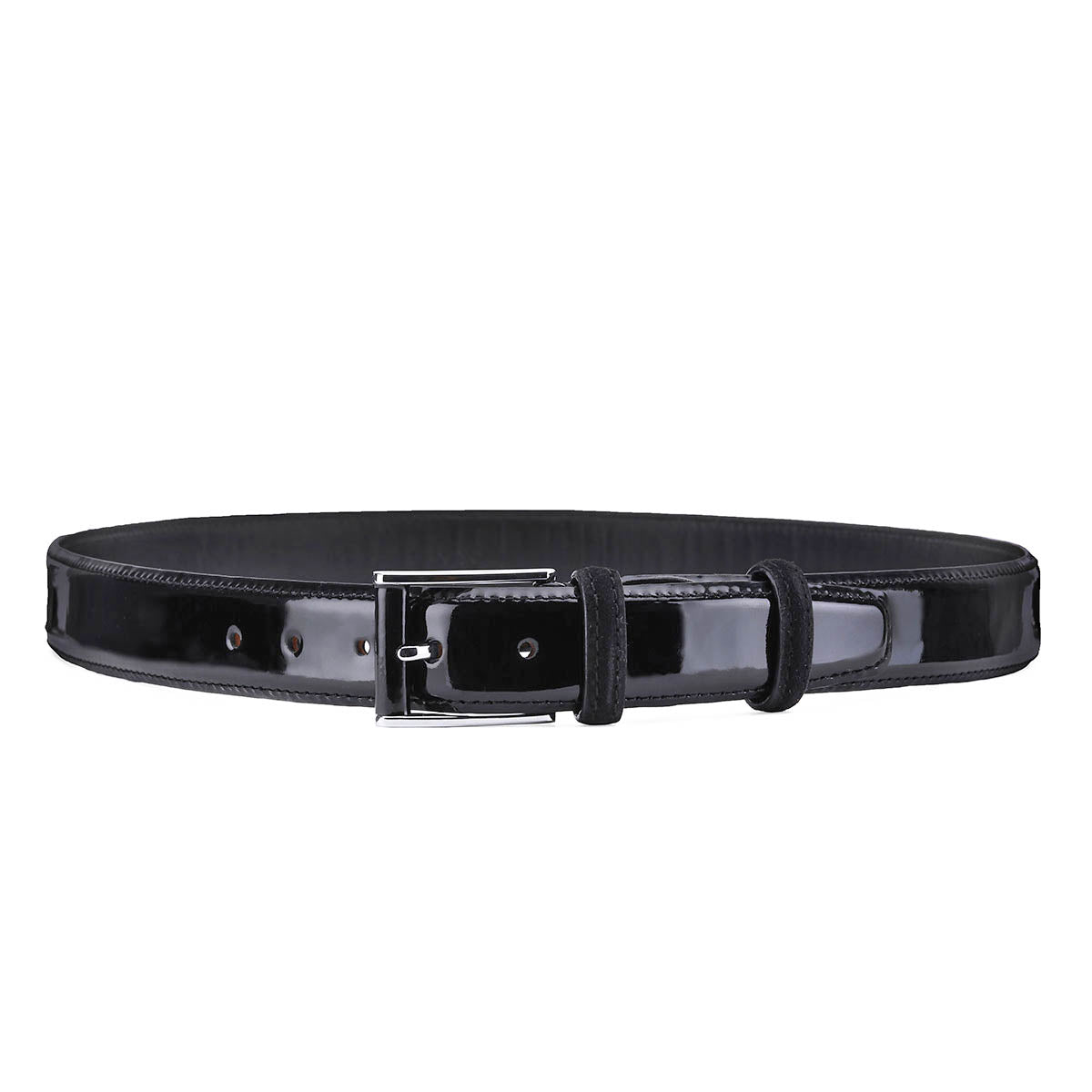 Lacquered leather belt