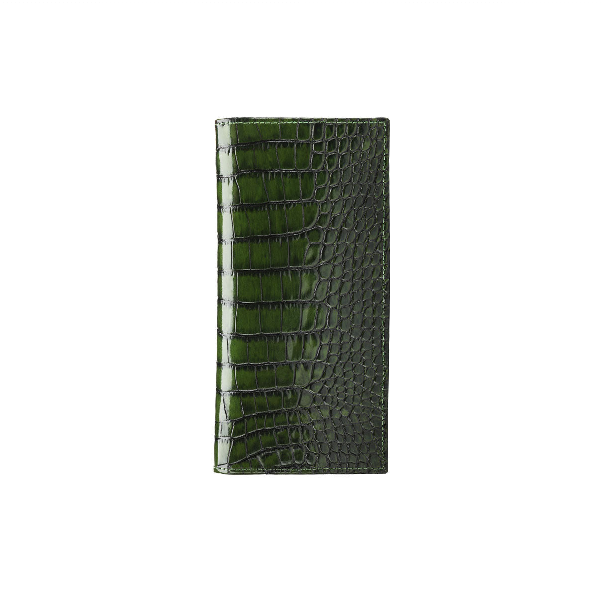 Green croc-printed wallet