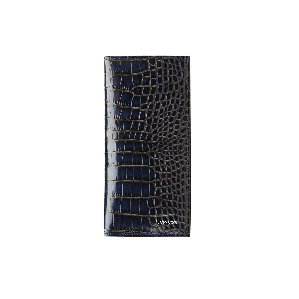 Dark gray croc-printed wallet