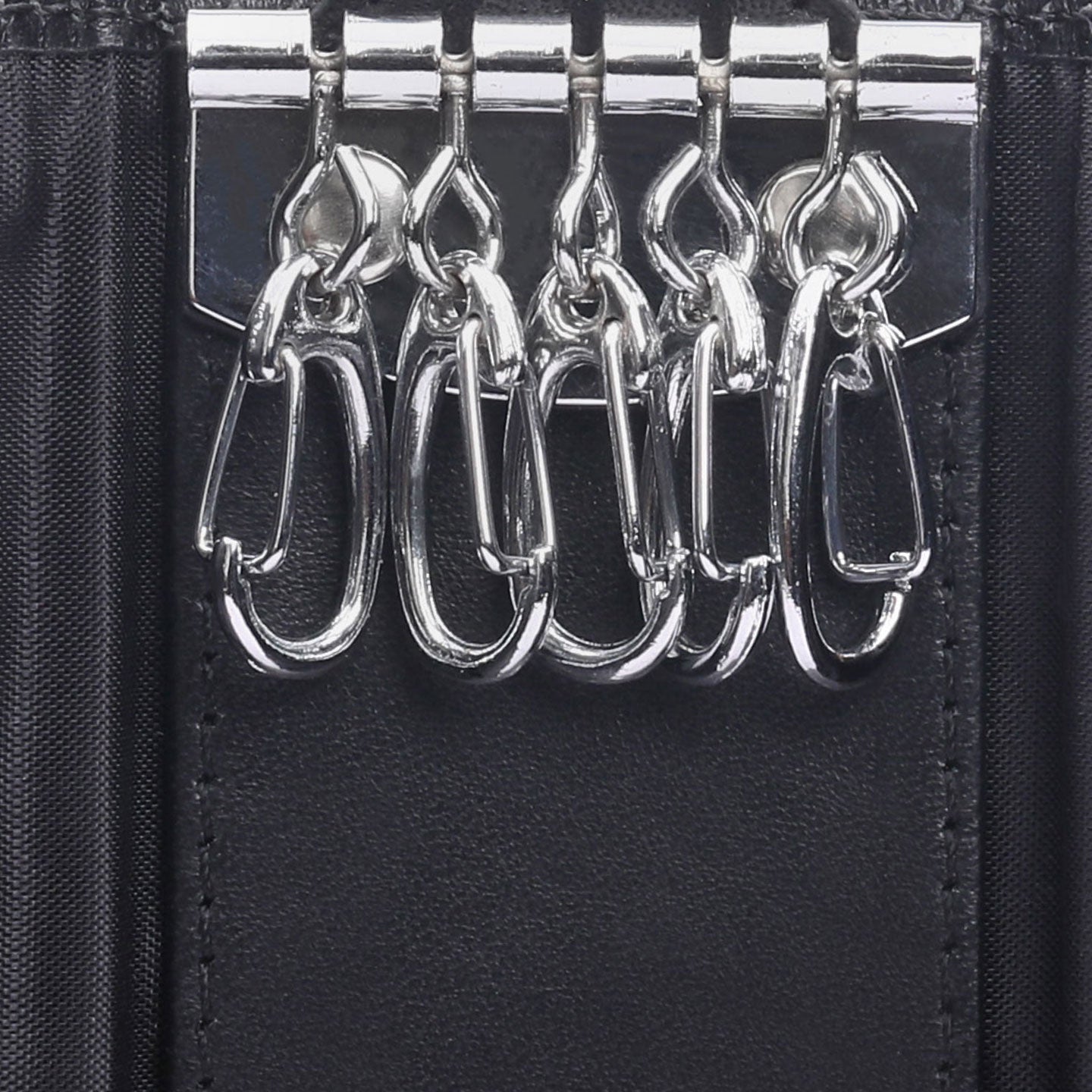 Black leather key holder