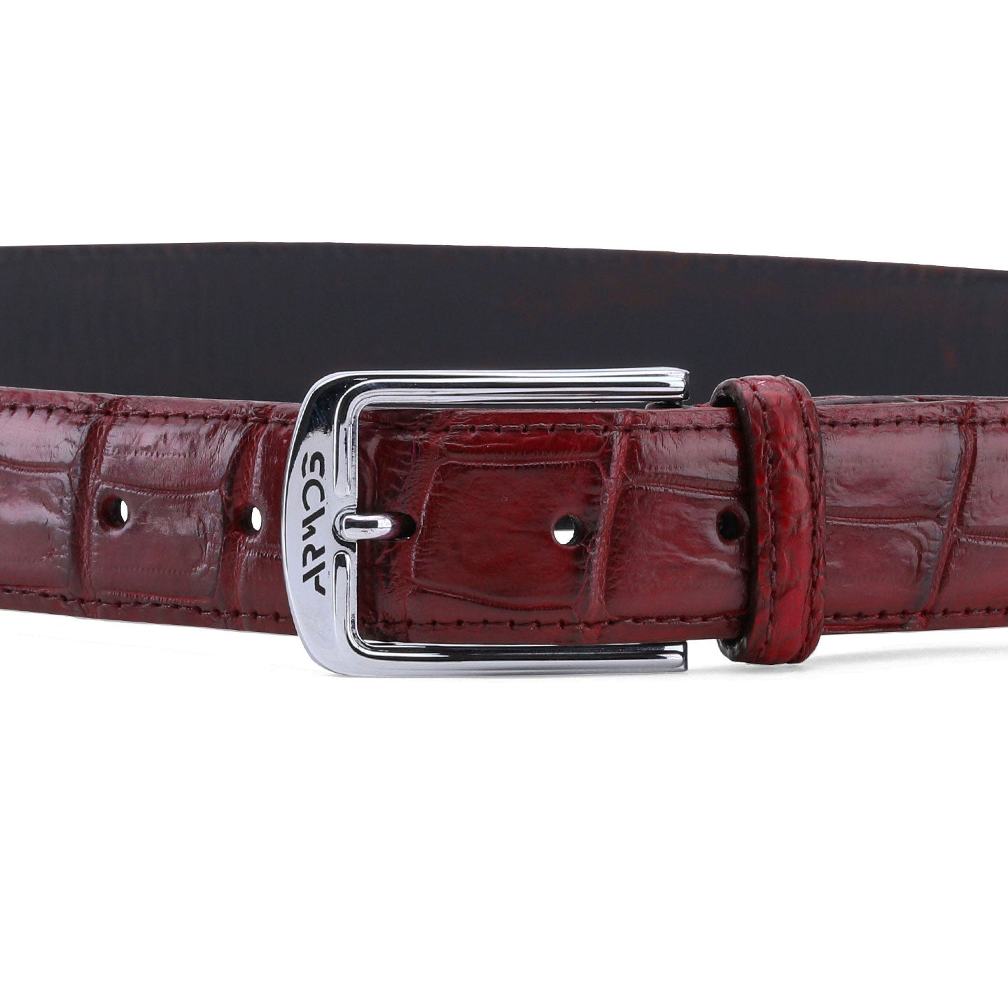 Burgundy leather belt