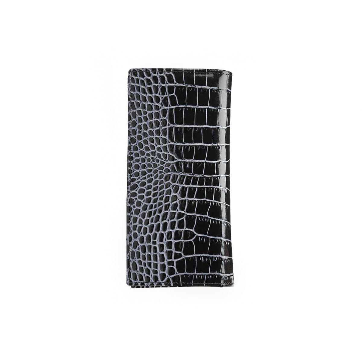 Black croc-printed wallet