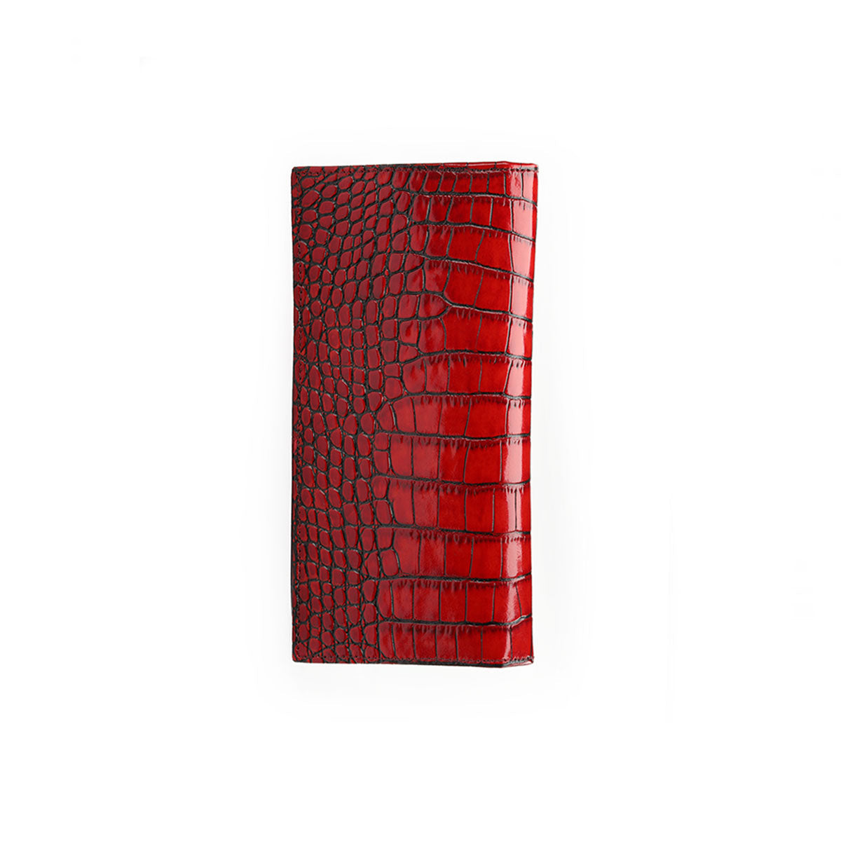 Red croc-printed wallet