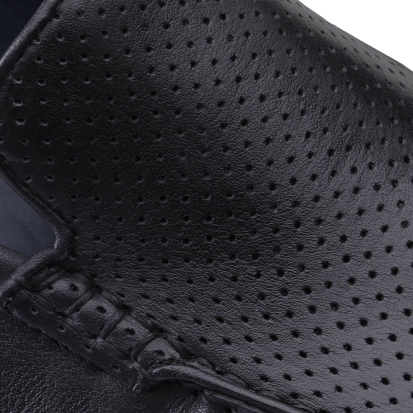 Black Perforated Moccasins