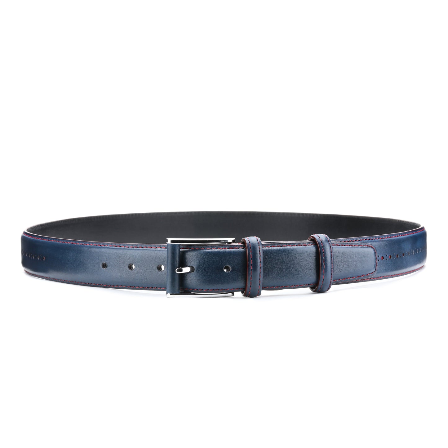 Blue leather belt