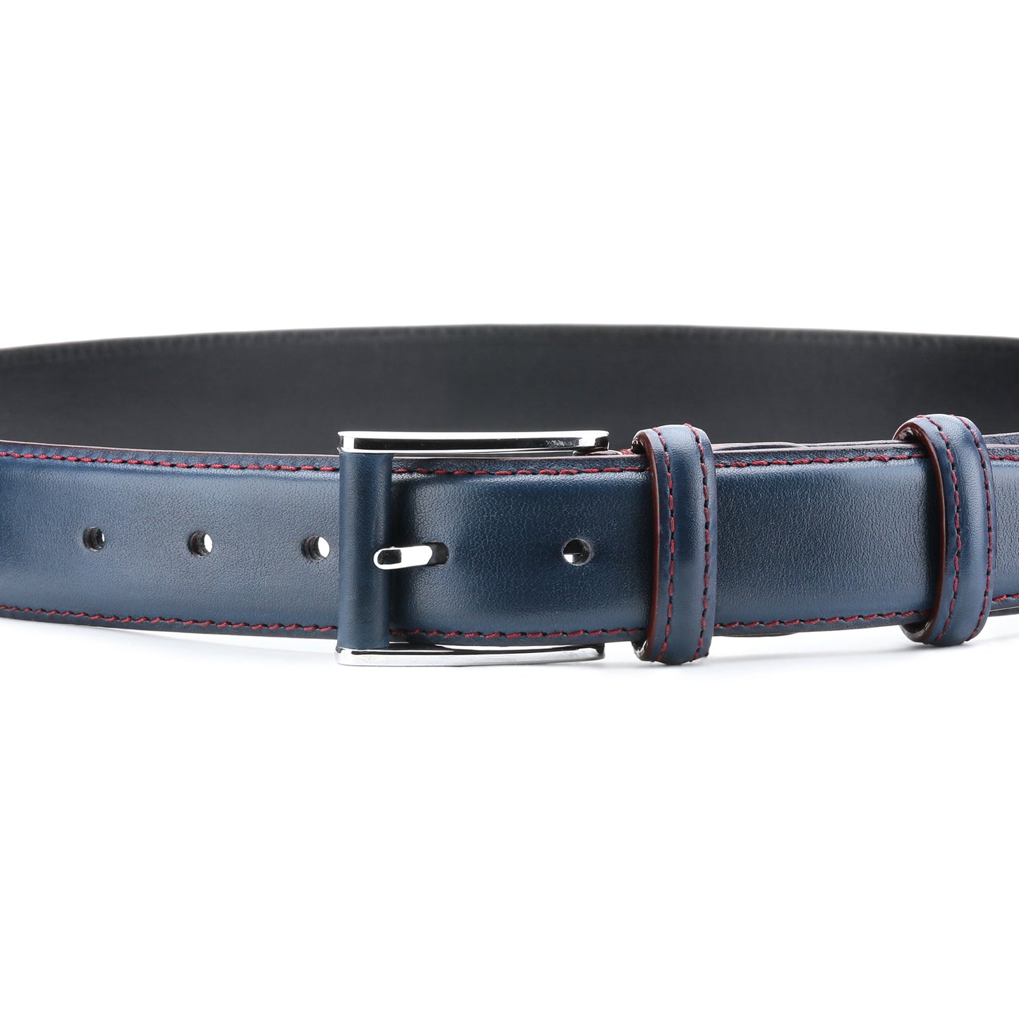 Blue leather belt