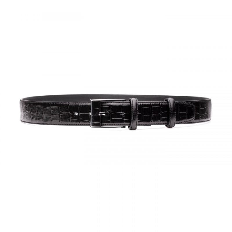 Patterned leather belt