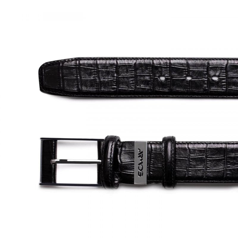 Patterned leather belt