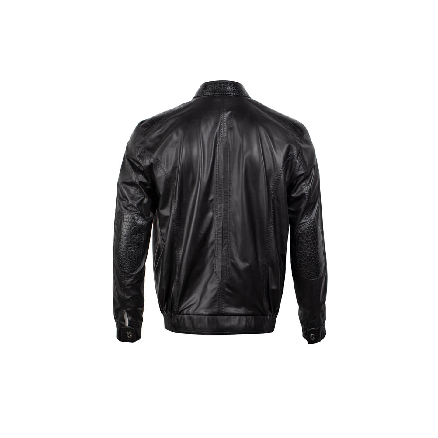 Black jacket with crocodile leather