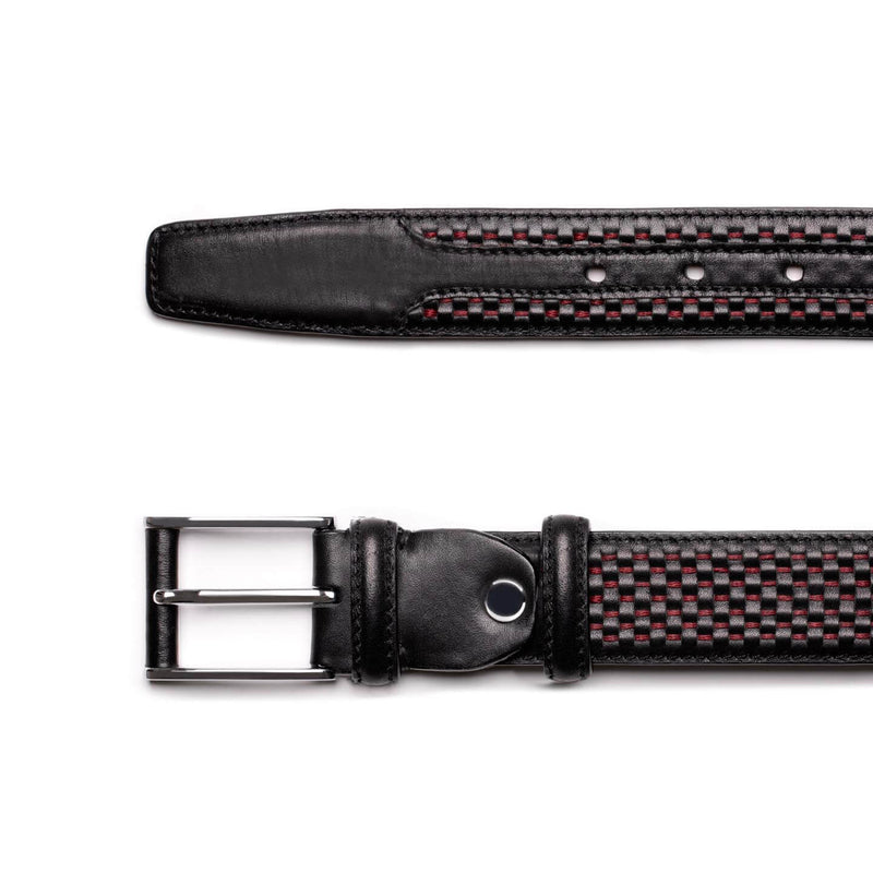 Braided red and black belt