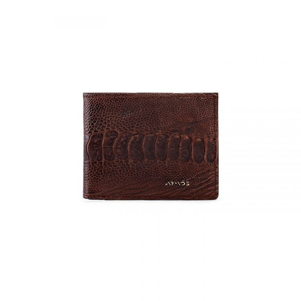 Brown ostrich leather wallet