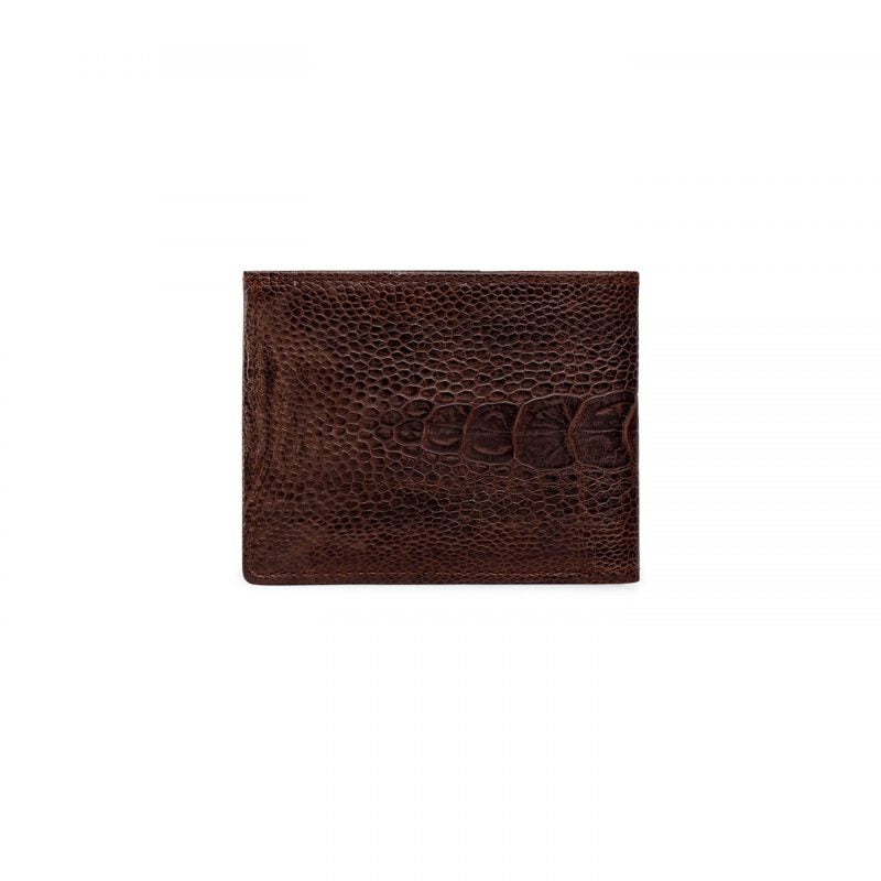 Brown ostrich leather wallet