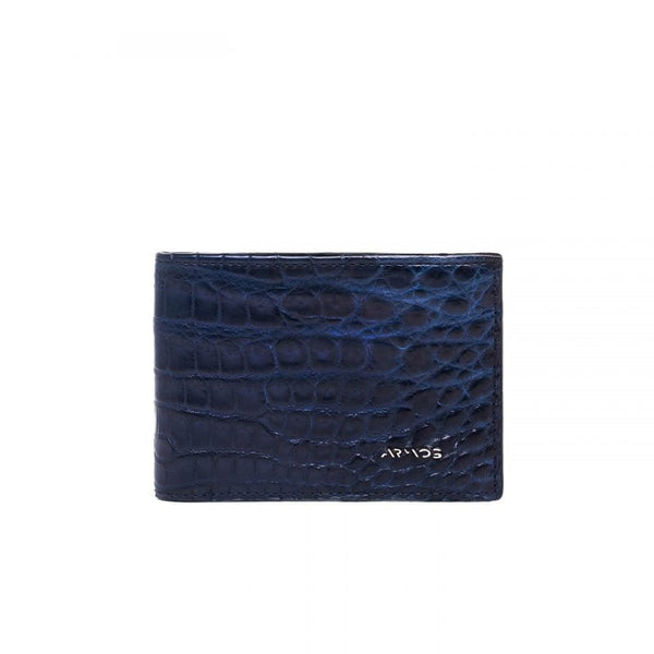 Blue crocodile leather wallet